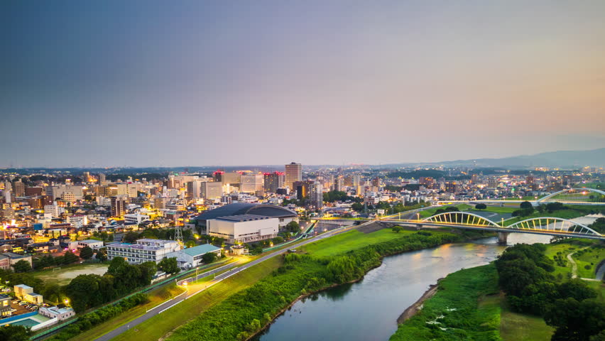 Toyotashi, Aichi, Japan in the morning.