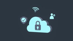 Cyber Security And Data Protection On Internet Animation. Cloud Computing Technology Database Storage Security. Secure Digital Environments, Encrypted Data Transfer Concepts. Data Security Animation. - Powered by Shutterstock - Get 15% off with code: PIKWIZARD15