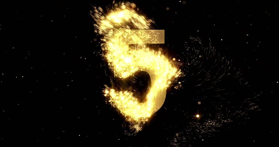 A countdown from 10 featuring golden numbers appearing and disappearing on a black background. The animation offers a sleek and dynamic motion graphics effect for various uses.
