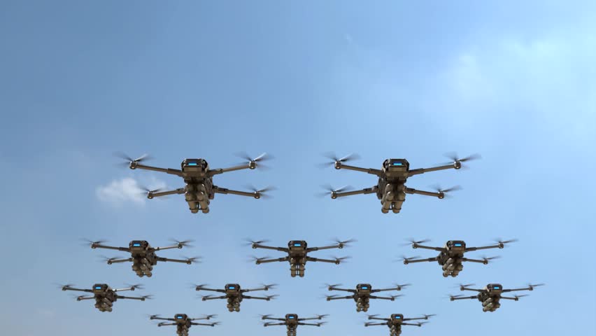 Military drones are in a war zone, Future war with robots