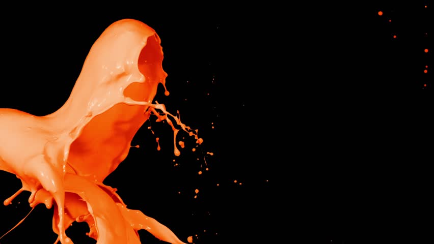 Orange paint splash footage background