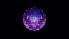 Loop Animation with Disco Ball. Motion Graphics 3d Render. Night Club Disco Party. Sparkling disco ball spins and reflects colorful lights. Bright neon lights and abstract light patterns move around. - Powered by Shutterstock - Get 15% off with code: PIKWIZARD15