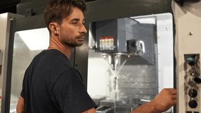 Machinist skillfully operating a cnc milling machine in a precision metalworking environment - Powered by Shutterstock - Get 15% off with code: PIKWIZARD15