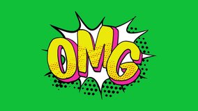 OMG vector creative animated icon with green screen background, perfect 4K video animation for funny content, memes, reactions, and social media posts. - Powered by Shutterstock - Get 15% off with code: PIKWIZARD15