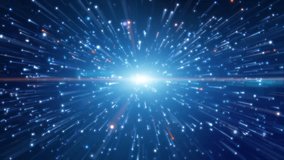 Explosion in space blue light trail creative cosmic background. Hyper jump into another galaxy. Speed of light. - Powered by Shutterstock - Get 15% off with code: PIKWIZARD15