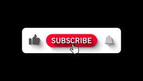 Animated Subscribe Button, Drag and drop. looping video, Alpha channel, transparent background. 4K resolution - Powered by Shutterstock - Get 15% off with code: PIKWIZARD15