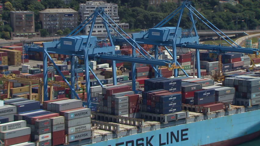 RIJEKA, CROATIA - OCTOBER 23, 2009: Container ship Maersk Karachi on line Asia -