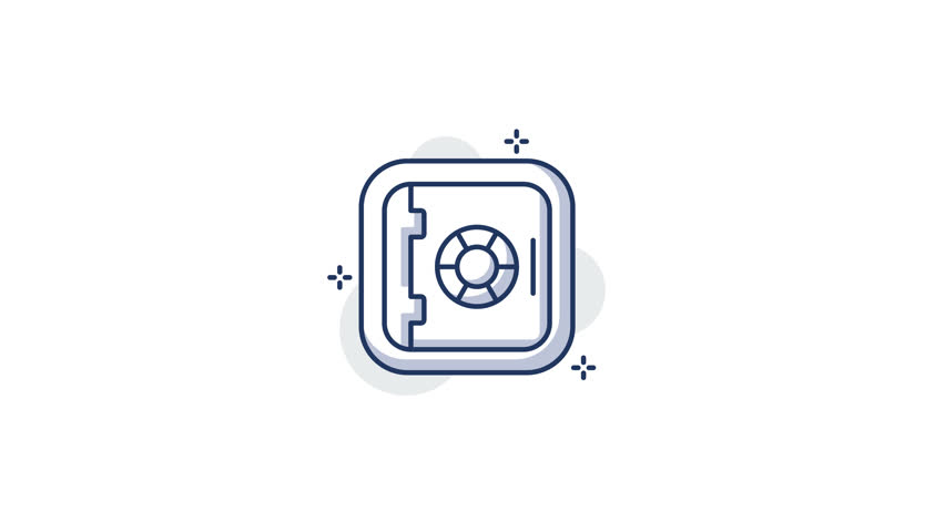 Safe box Animated Icon. Finance icon. Alpha channel