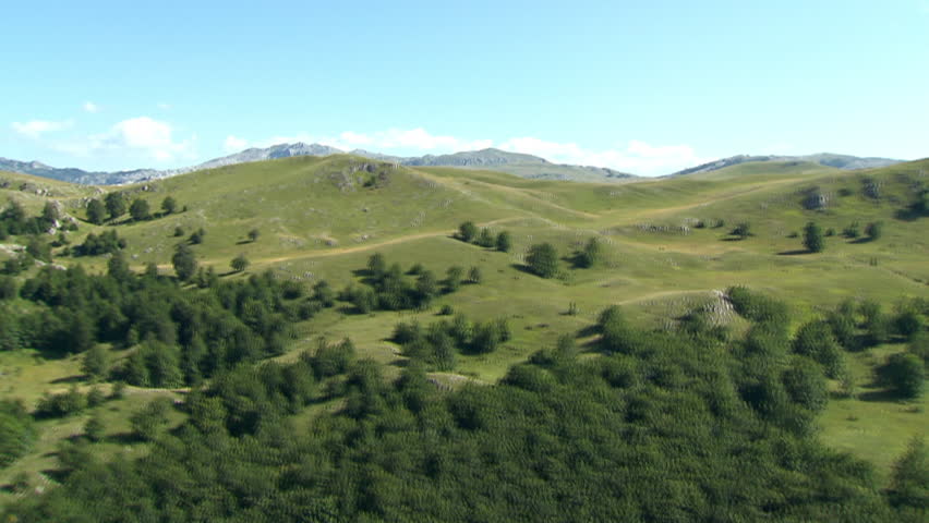 Aerial shot of the slopes of Dinaric Alps