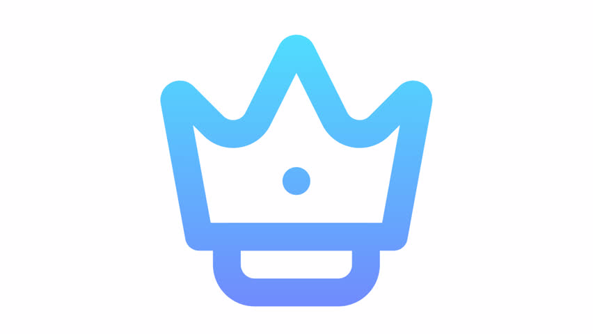 Crown animation icon for social media, presentations, videos, websites, etc. No background, Alpha channel.