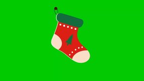 Christmas stocking animation with festive decorations on a green screen perfect for adding holiday cheer and creating joyful scenes in Christmas projects and greetings - Powered by Shutterstock - Get 15% off with code: PIKWIZARD15