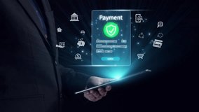 Business person initiates an online payment transaction, showcasing secure and efficient methods. Learn the best practices for safe online payment transactions. UUID - Powered by Shutterstock - Get 15% off with code: PIKWIZARD15