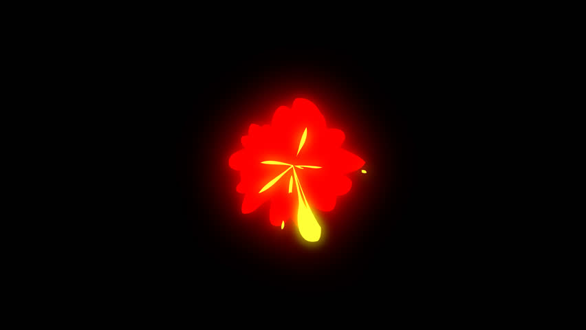 Cartoon Action Transition Animation featuring a huge burst of glowing fire from the center