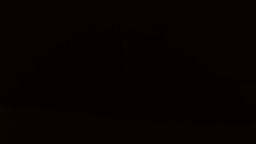 Door Opening, Bright Warm Shining Glowing Light Appears in Dark Room. Magic, Mystery, Success and Religious Concept. Abstract Minamalistic 3d Animation