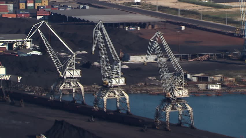 Aerial shot of a Cargo port
