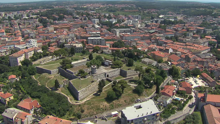 Aerial shot of the Castel of Pula, Istria, Croatia