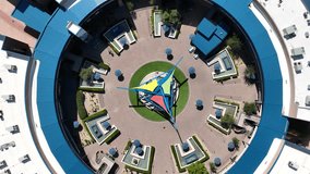 Aerial view of the modern architectural complex featuring Arizona Boardwalk, OdySea Aquarium, and Butterfly Wonderland, Scottsdale, United States. - Powered by Shutterstock - Get 15% off with code: PIKWIZARD15