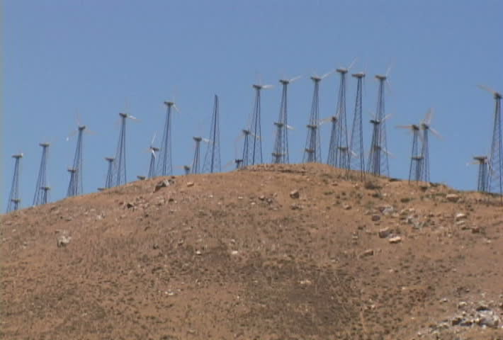 Wind turbines spinning in California.