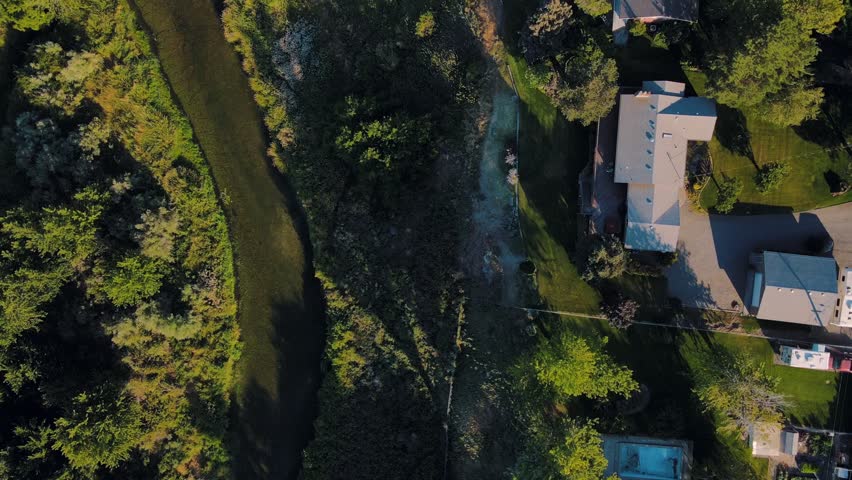 Aerial top down of nature meadow during summer in Yakima Valley Kennewick Richland Washington USA