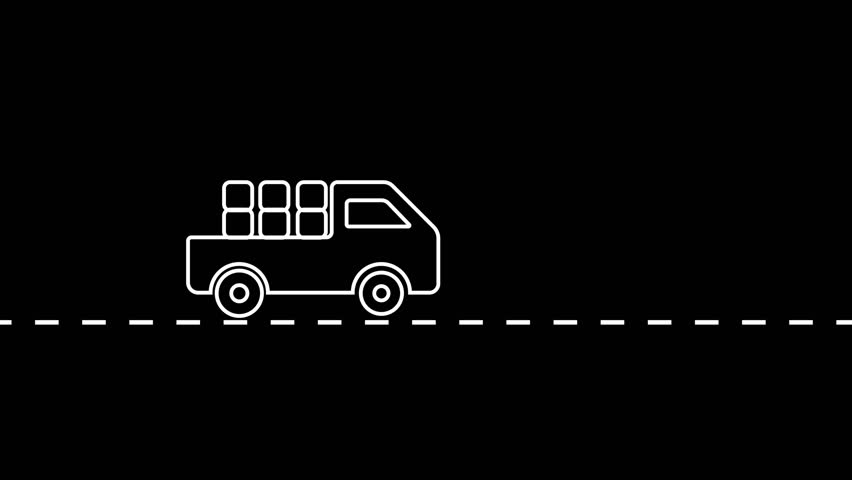delivery car icon animation ,simple delivery tract icon icon concept