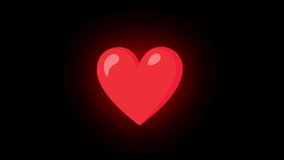 Red Heart Animated Glowing Emoji. 4k Animation with alpha channel transparent background. Looped animation. - Powered by Shutterstock - Get 15% off with code: PIKWIZARD15