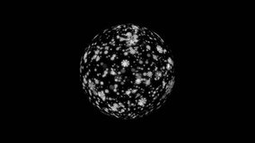 On a transparent background, a sphere with falling snowflakes. Animation with alpha channel of a transparent ball with snowflakes. High quality 4k footage - Powered by Shutterstock - Get 15% off with code: PIKWIZARD15