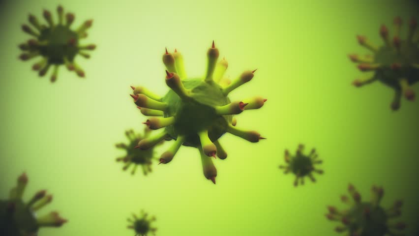 3D Virus Animation Render floating 