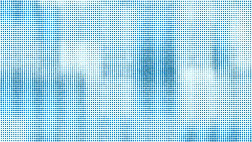 Blue halftone square dotted gradient animation background, abstract animated color pop cartoon comic dots, dynamic minimal retro graphic texture, tech point art pattern motion