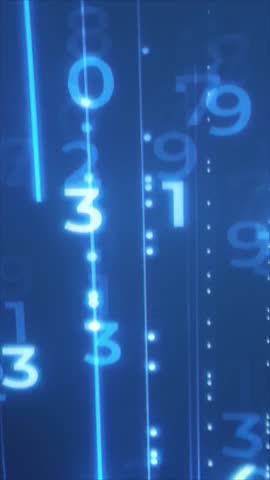 numbers going down on a blue background