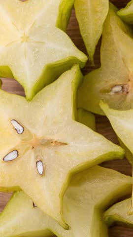 Closeup, top view of Starfuits.