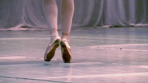 Ballet. Slow Motion at a rate of 240 fps. Ballerina shows classic ballet pas