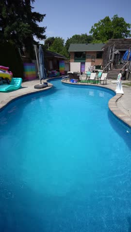 Swimming pool in the backyard