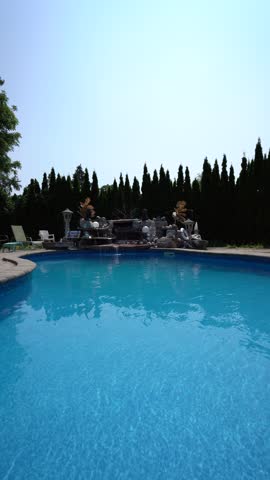 Swimming pool in the backyard