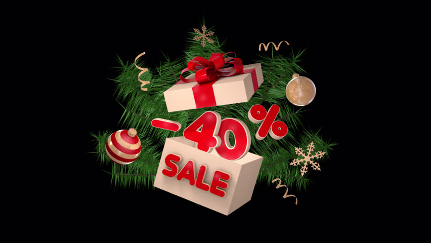 Christmas sale 40 percent off on alpha channel