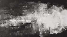 Dynamic halftone overlay with swirling ink strokes, strong contrast between black and white patches, and expressive painterly details. Seamless animated halftone grunge texture - Powered by Shutterstock - Get 15% off with code: PIKWIZARD15