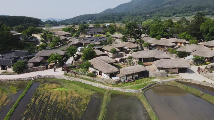 Drone shooting of Oeam Folk Village in korea