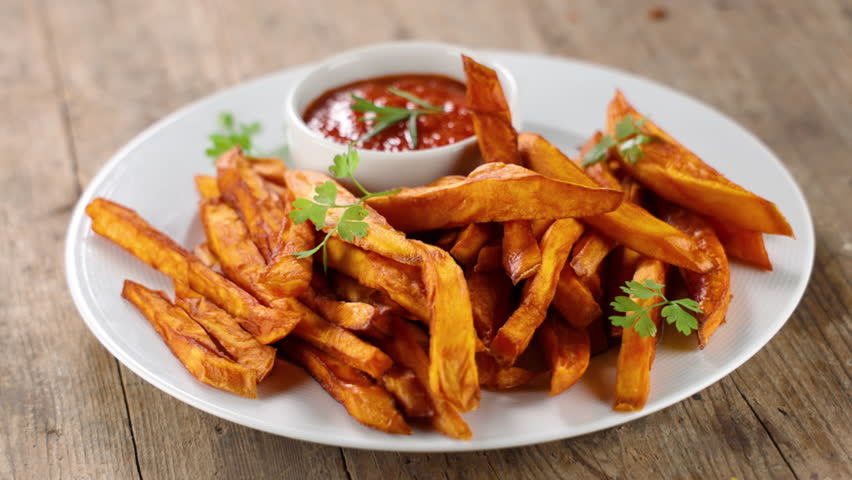 fried sweet potatoes, healthy French fries