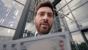 Close up money Caucasian businessman adult man business guy male dollars counting finance banknotes financial prize currency exchange invest urban success rich in city office building salary cashback - Powered by Shutterstock - Get 15% off with code: PIKWIZARD15