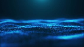 Abstract background with a dynamic wave. Futuristic wave with dots. Big data concept. Abstract technology background. 3D rendering. Animation 4k. - Powered by Shutterstock - Get 15% off with code: PIKWIZARD15