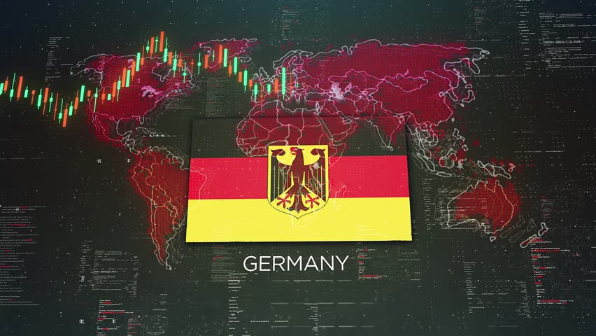 Germany Stock Market Chart Background with Flag