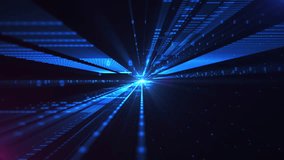 Blue cyberspace with digital light beam surrounded by binary code and futuristic gridlines, symbolizing advanced technology and data transfer. Technology abstract background - Powered by Shutterstock - Get 15% off with code: PIKWIZARD15