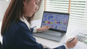 Asia woman expert people AI deep tech talent working on project predict sales insight SEO graph chart plan visual big data science report center BI smart tools screen. Office worker asian analyst job. - Powered by Shutterstock - Get 15% off with code: PIKWIZARD15