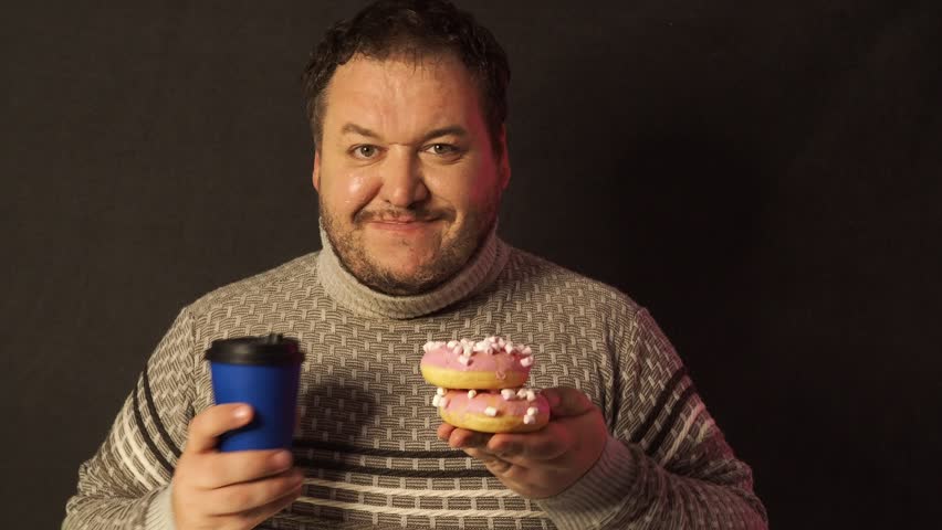 Choice. A man drinks delicious coffee.