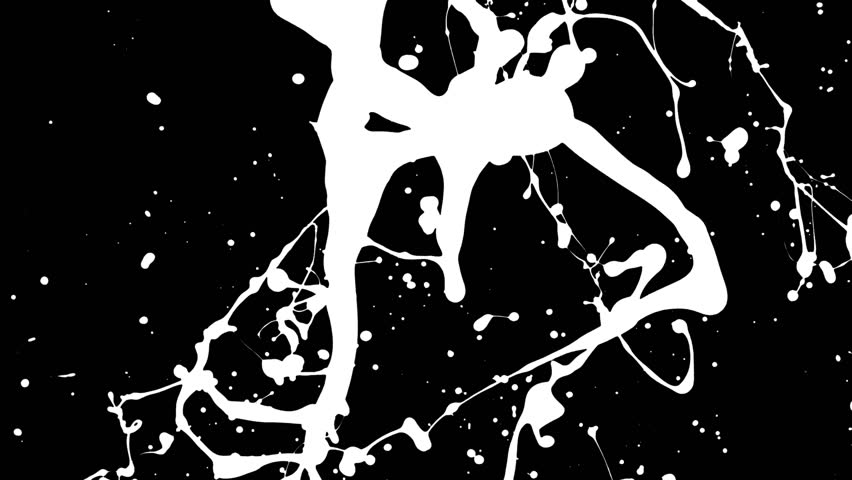 Paint Splatter, Spray paint splashing in very slow motion. Explosive liquid ink paint particles