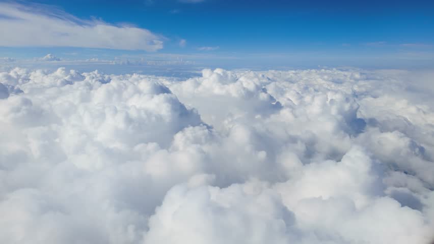 Beautiful Cloud Scape With Fluffy White Clouds with blue sky