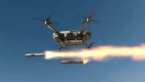 Military drones fly and fire missiles in a war zone, Future war with drone - Powered by Shutterstock - Get 15% off with code: PIKWIZARD15