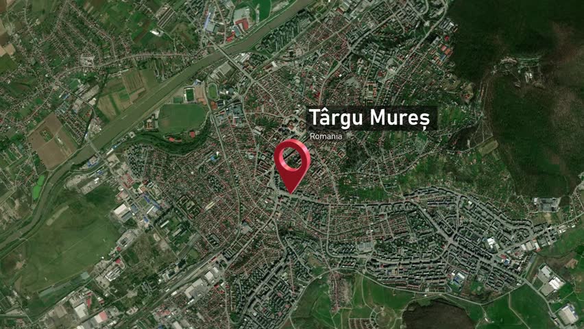 Târgu Mureș City Map Zoom (Romania) from Space to Earth