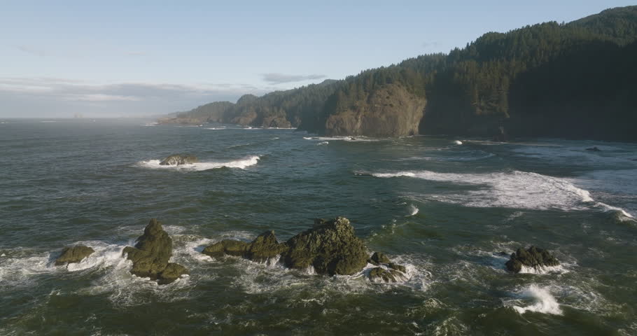 Aerial dolly of Cape Perpetua