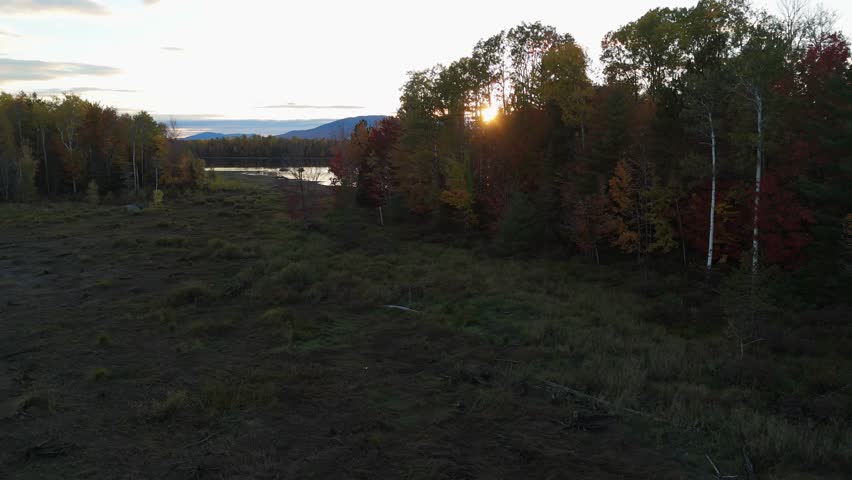 Bigelow Preserve and Flagstaff Lake, Maine, USA. Fall 2024. Drone Footage.