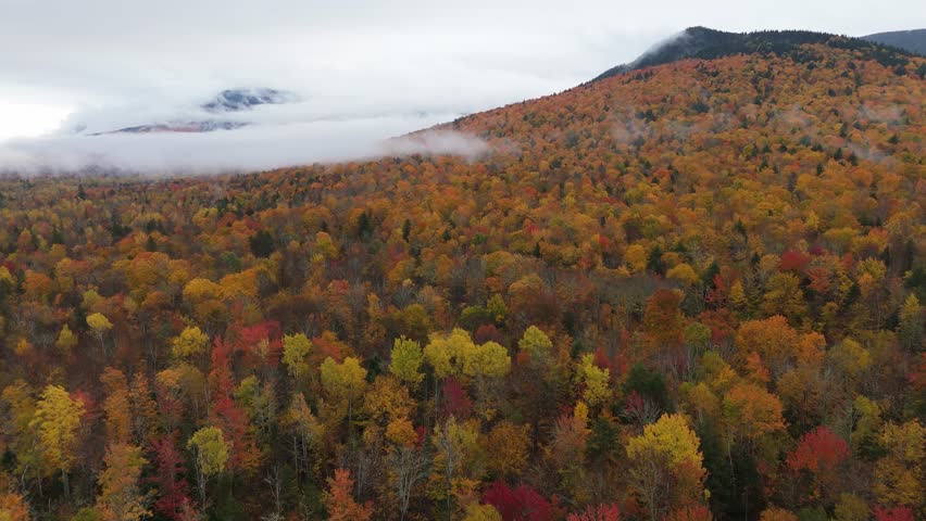 Bigelow Preserve and Flagstaff Lake, Maine, USA. Fall 2024. Drone Footage.